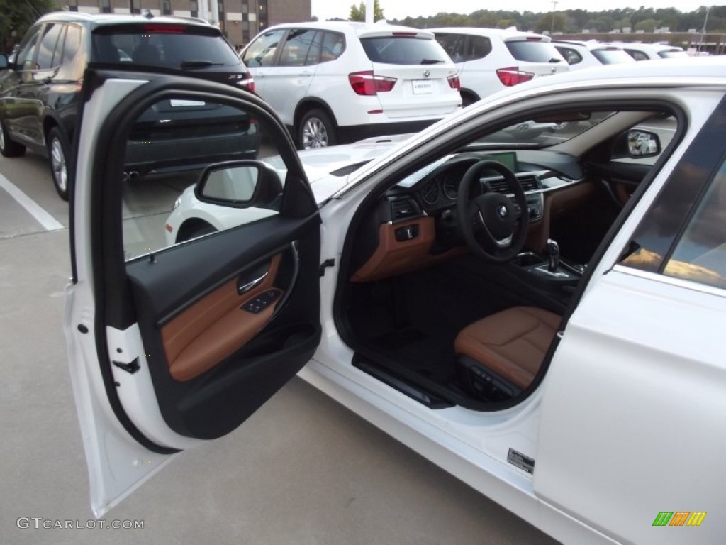 2013 3 Series 328i Sedan - Mineral White Metallic / Saddle Brown photo #12