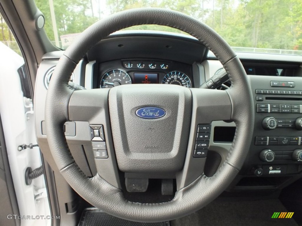 2012 Ford F150 XLT SuperCrew Steel Gray Steering Wheel Photo #72496132