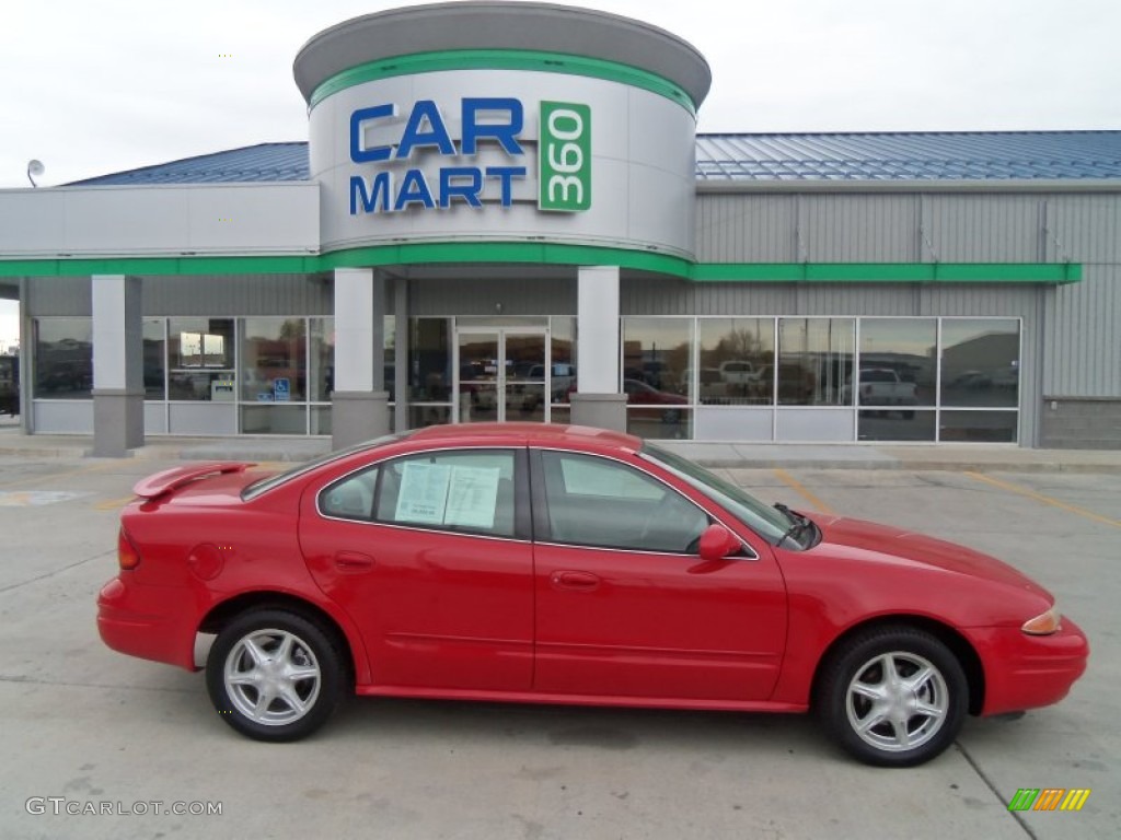 2002 Alero GL Sedan - Bright Red / Pewter photo #23