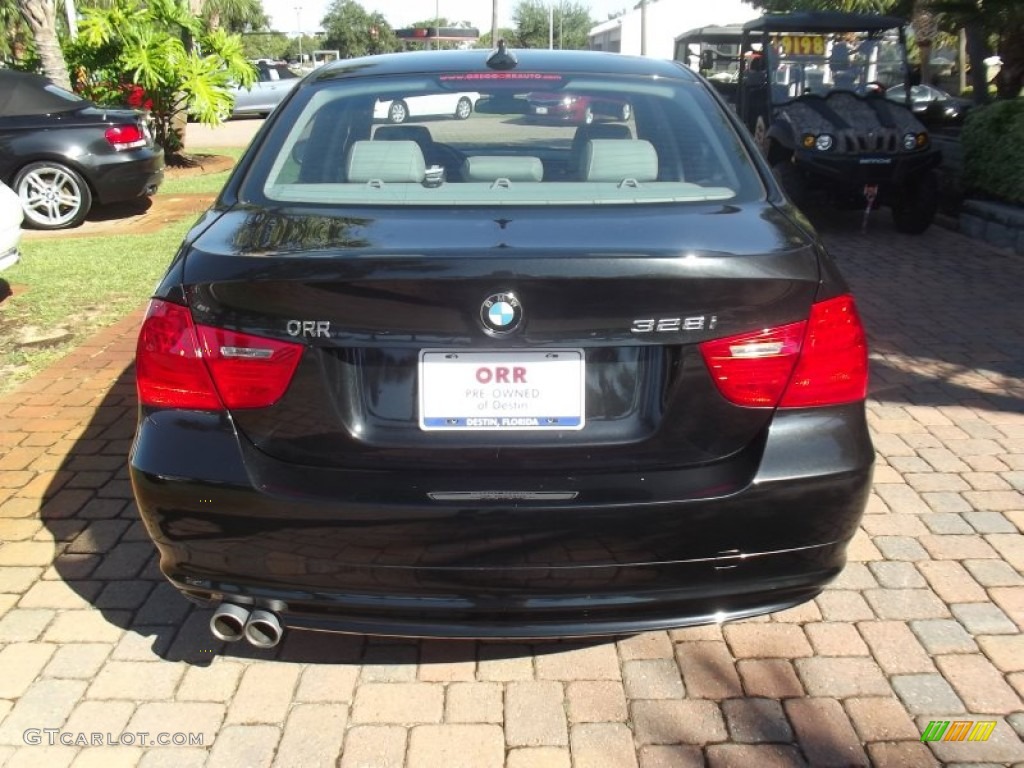 2009 3 Series 328i Sedan - Black Sapphire Metallic / Grey photo #4