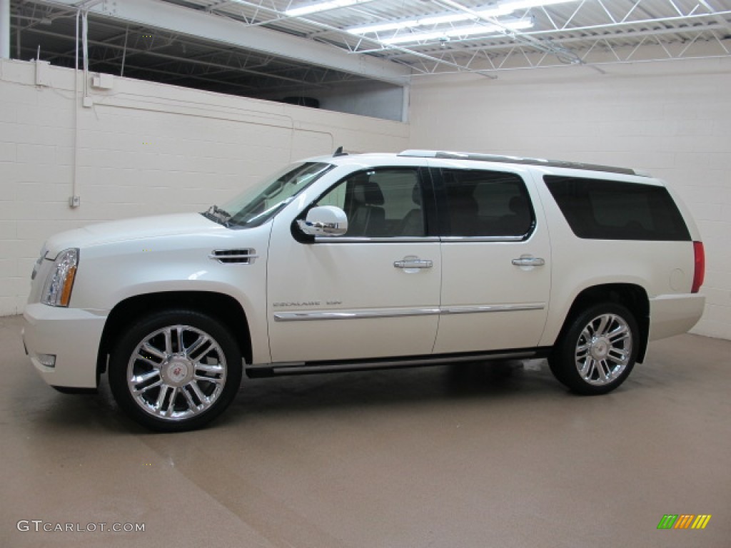 2010 Escalade ESV Platinum AWD - White Diamond / Cocoa/Light Linen photo #5