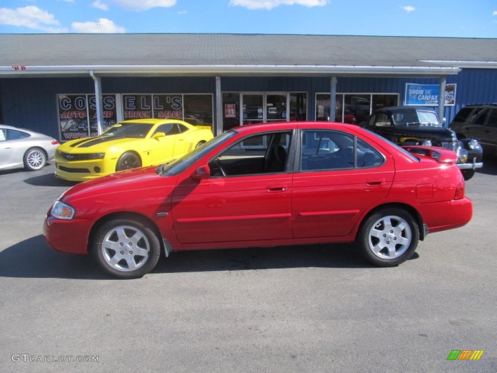 2005 Sentra 1.8 S Special Edition - Code Red / Charcoal photo #2