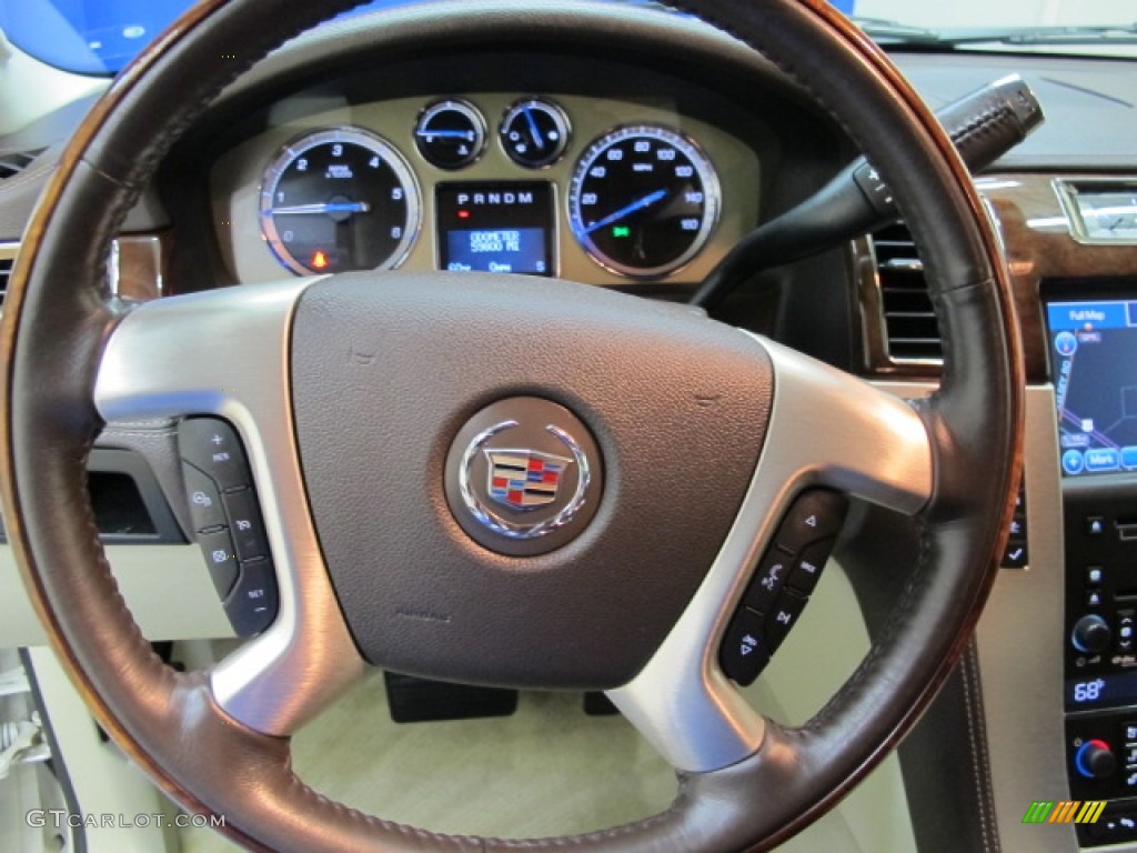 2010 Cadillac Escalade ESV Platinum AWD Cocoa/Light Linen Steering Wheel Photo #72501559