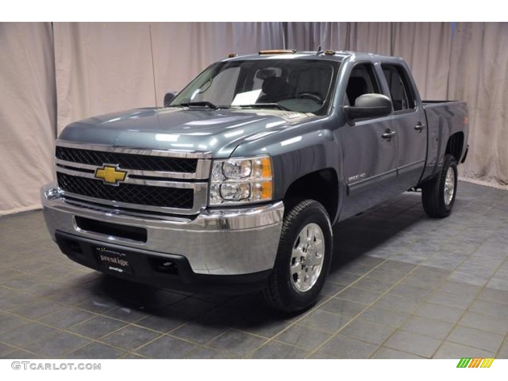 2011 Silverado 2500HD LT Crew Cab 4x4 - Blue Granite Metallic / Ebony photo #1