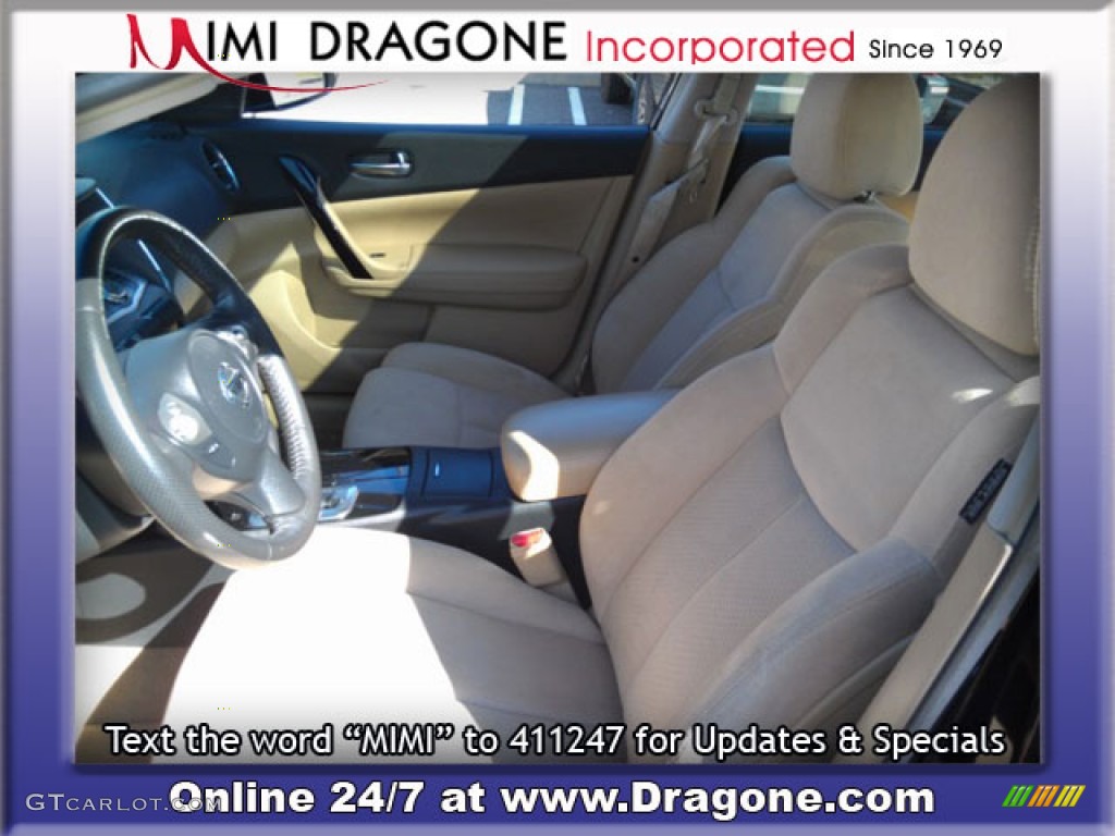 2009 Maxima 3.5 S - Super Black / Caffe Latte photo #12