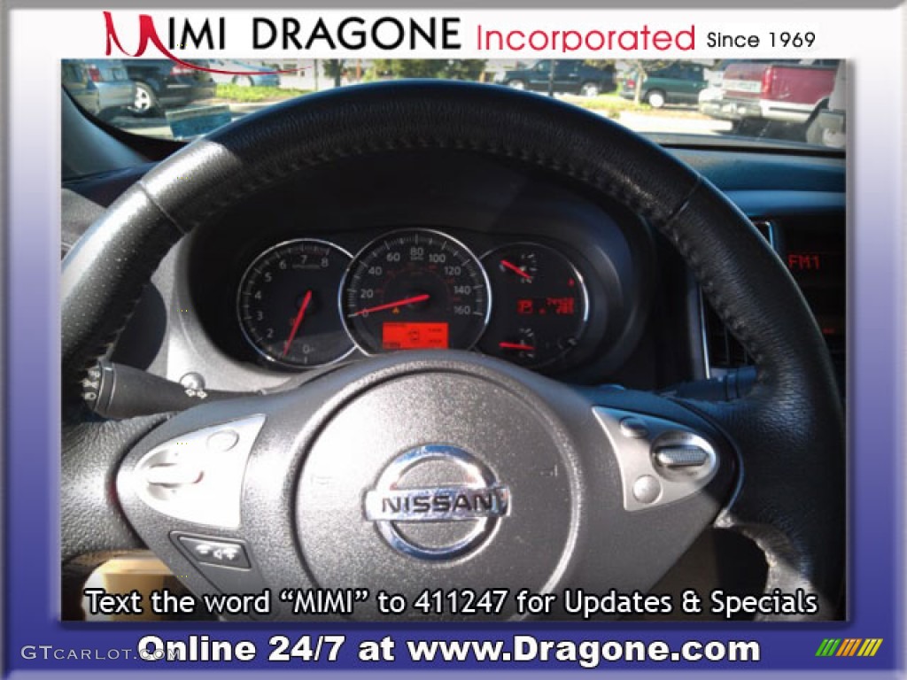 2009 Maxima 3.5 S - Super Black / Caffe Latte photo #14