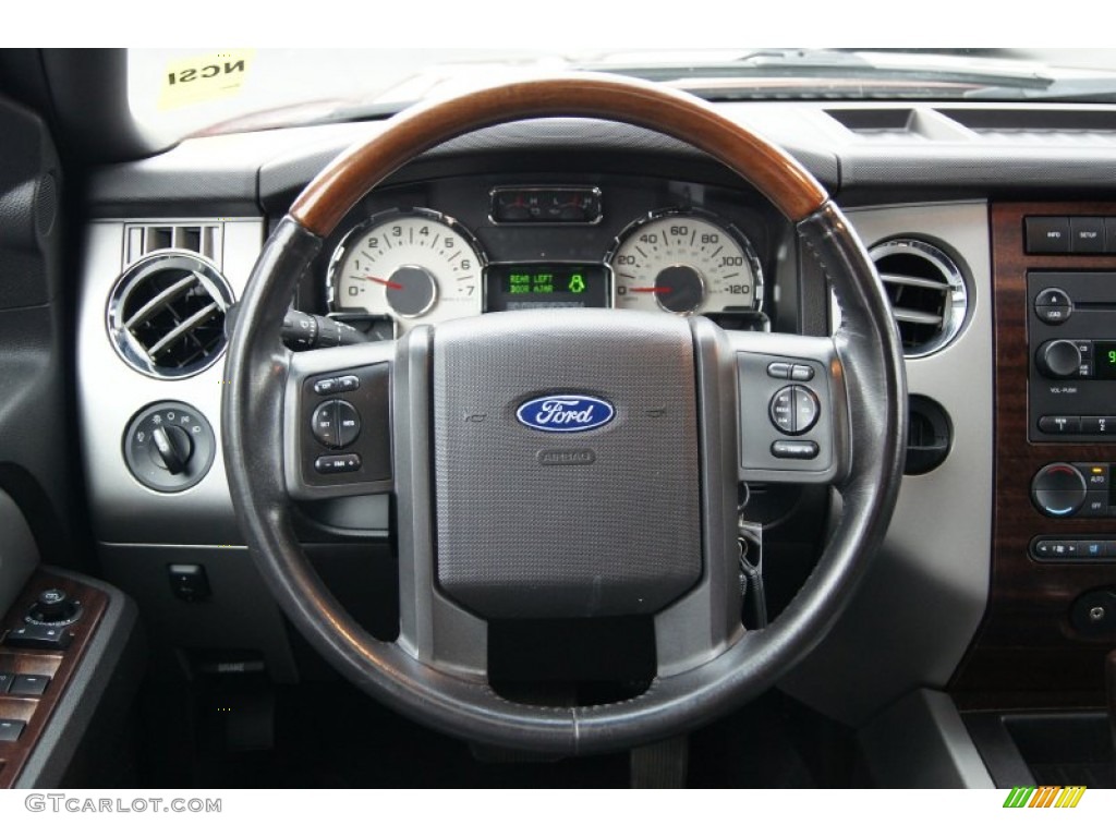 2007 Ford Expedition Limited Charcoal Black Steering Wheel Photo #72504138