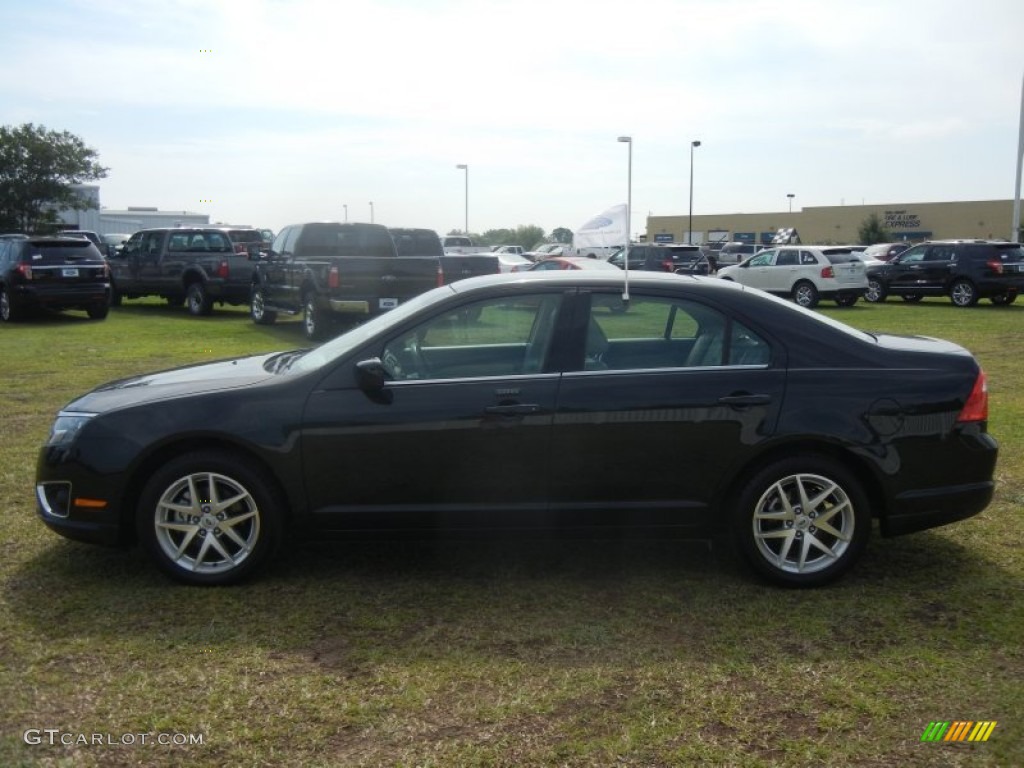 2011 Fusion SEL V6 - Tuxedo Black Metallic / Camel photo #5