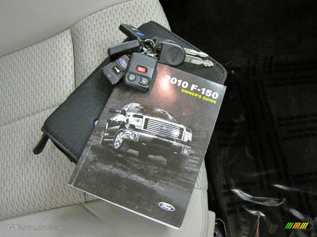 2010 F150 XL SuperCab 4x4 - Tuxedo Black / Medium Stone photo #29