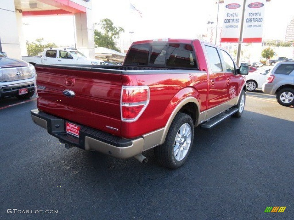 2011 F150 Lariat SuperCrew - Red Candy Metallic / Pale Adobe photo #7