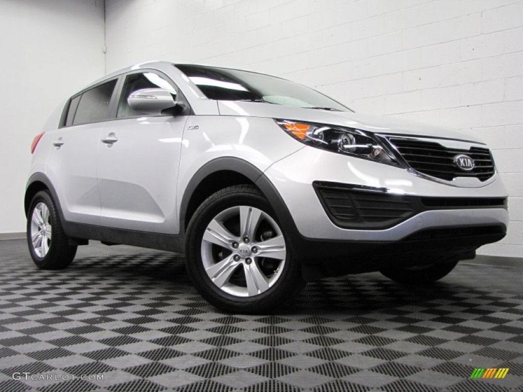 2012 Sportage LX AWD - Bright Silver / Black photo #1