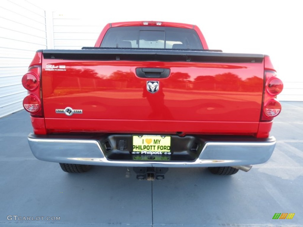 2008 Ram 1500 Lone Star Edition Quad Cab - Flame Red / Medium Slate Gray photo #4