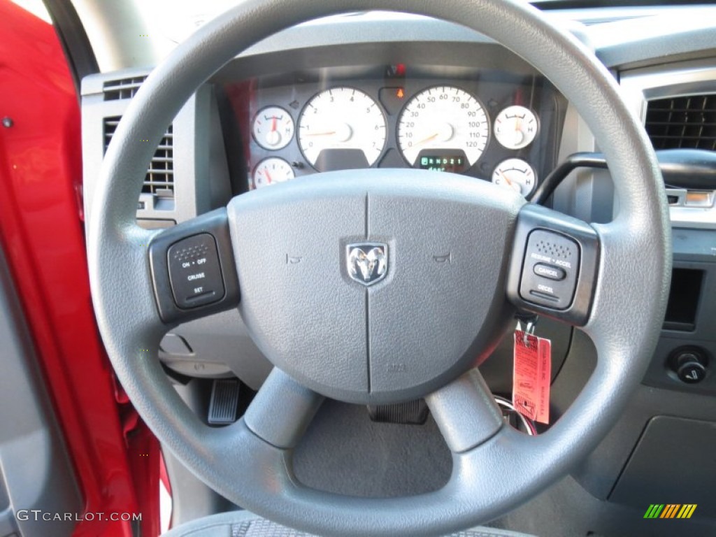2008 Dodge Ram 1500 Lone Star Edition Quad Cab Medium Slate Gray Steering Wheel Photo #72510345