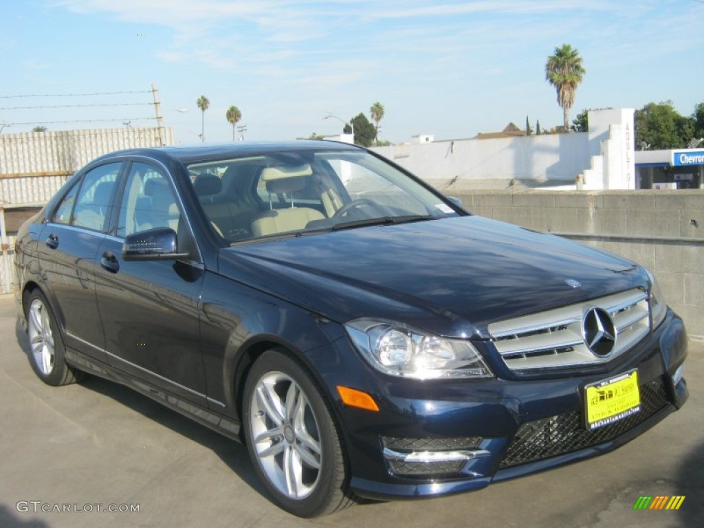 2013 C 250 Sport - Lunar Blue Metallic / Almond/Mocha photo #1