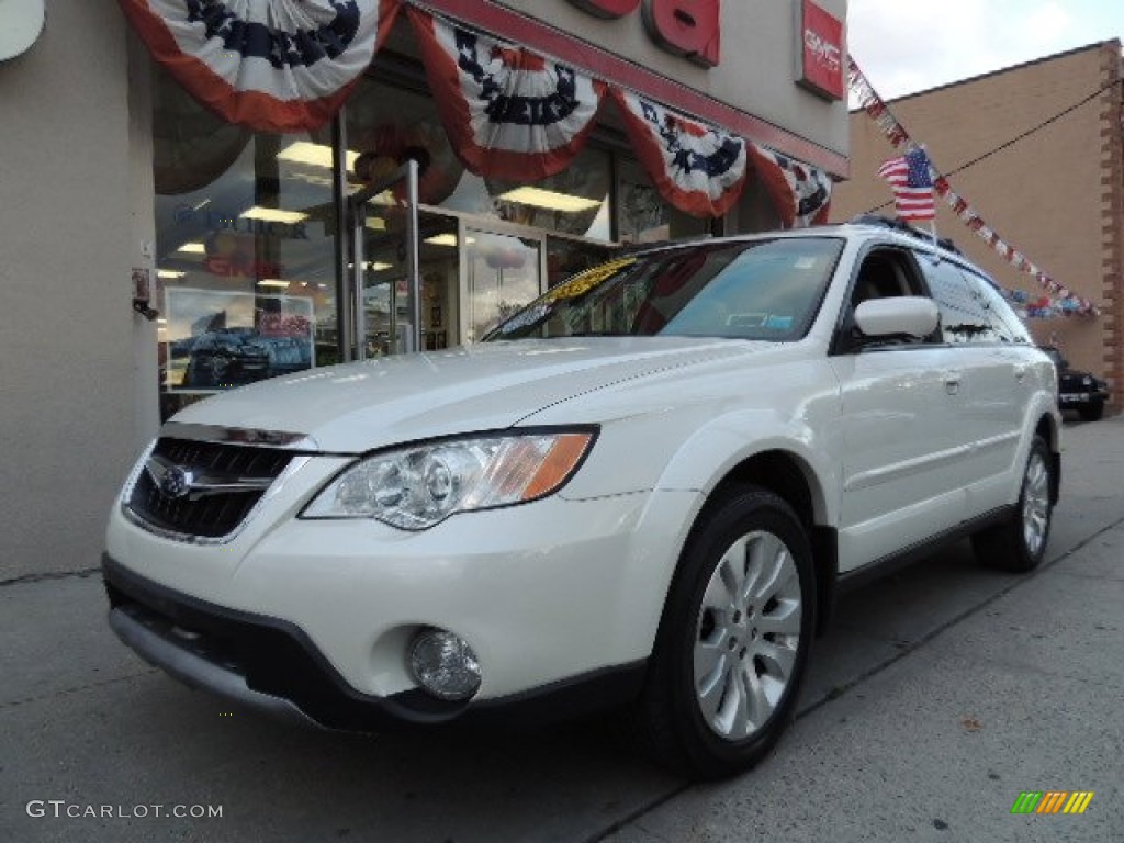2009 Outback 2.5i Limited Wagon - Satin White Pearl / Warm Ivory photo #1