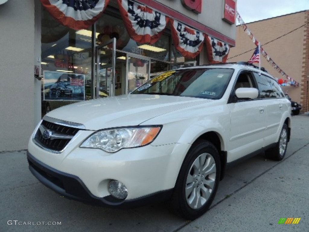 2009 Outback 2.5i Limited Wagon - Satin White Pearl / Warm Ivory photo #1