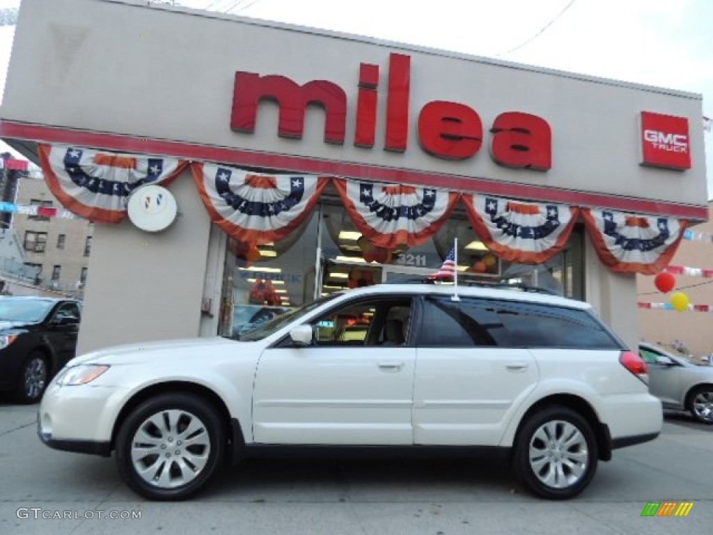 2009 Outback 2.5i Limited Wagon - Satin White Pearl / Warm Ivory photo #4