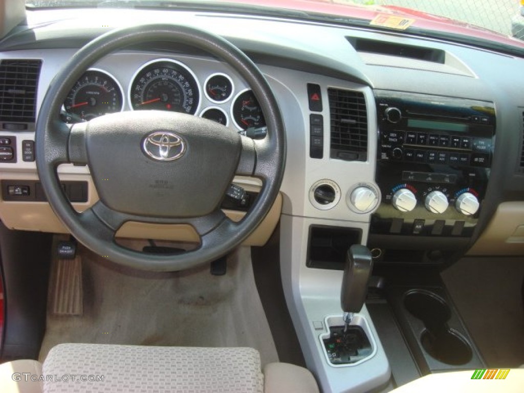 2007 Tundra SR5 TRD Double Cab 4x4 - Salsa Red Pearl / Beige photo #9