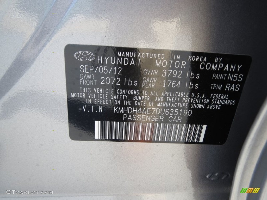 2013 Elantra GLS - Titanium Gray Metallic / Gray photo #30