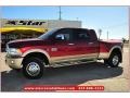 2012 Deep Cherry Red Crystal Pearl Dodge Ram 3500 HD Laramie Longhorn Mega Cab 4x4 Dually  photo #1