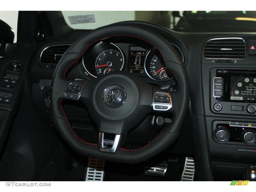 2013 Volkswagen GTI 4 Door Autobahn Edition Titan Black Steering Wheel Photo #72517272