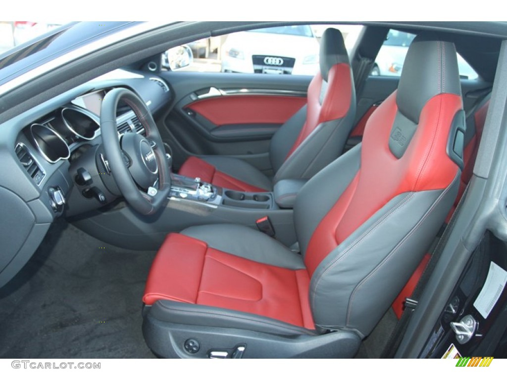 Black/Magma Red Interior 2013 Audi S5 3.0 TFSI quattro Coupe Photo #72518835