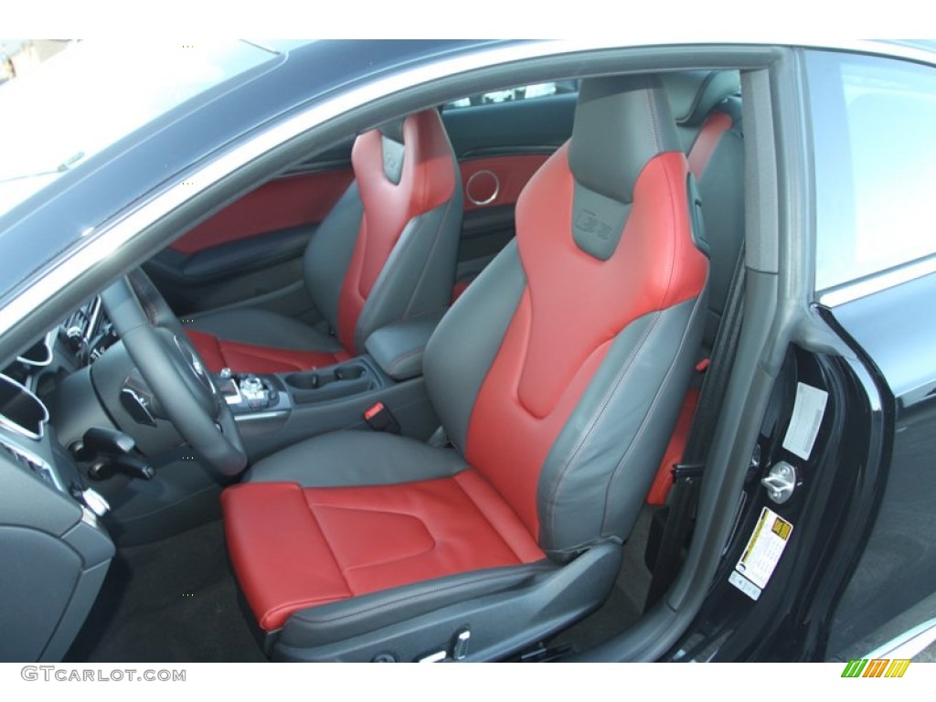 Black/Magma Red Interior 2013 Audi S5 3.0 TFSI quattro Coupe Photo #72518844