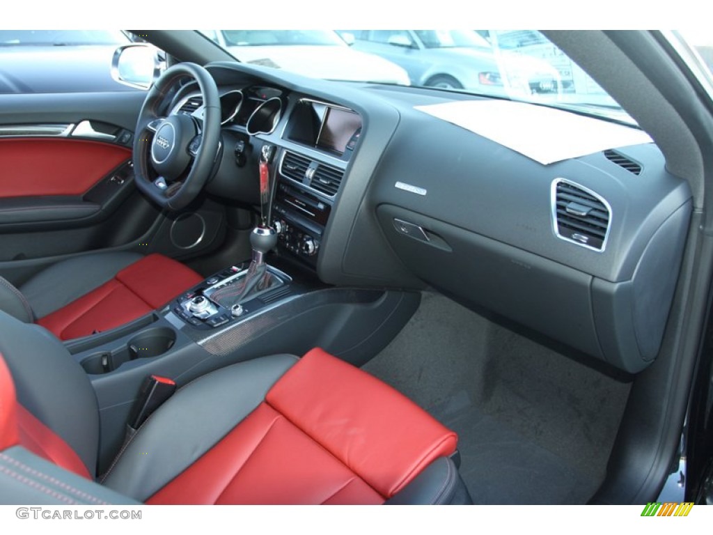 2013 Audi S5 3.0 TFSI quattro Coupe Black/Magma Red Dashboard Photo #72518955