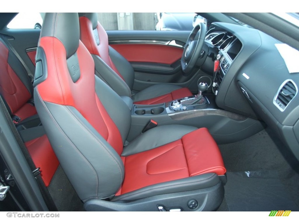 Black/Magma Red Interior 2013 Audi S5 3.0 TFSI quattro Coupe Photo #72518964
