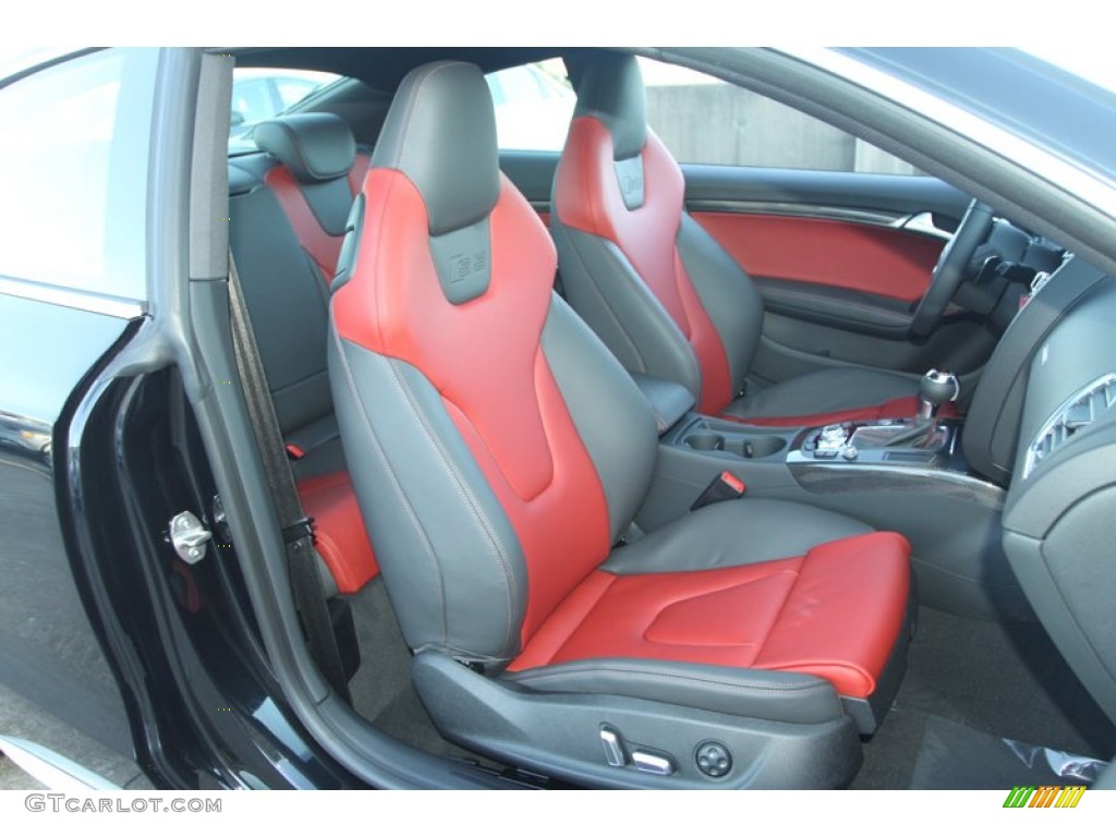 Black/Magma Red Interior 2013 Audi S5 3.0 TFSI quattro Coupe Photo #72518970