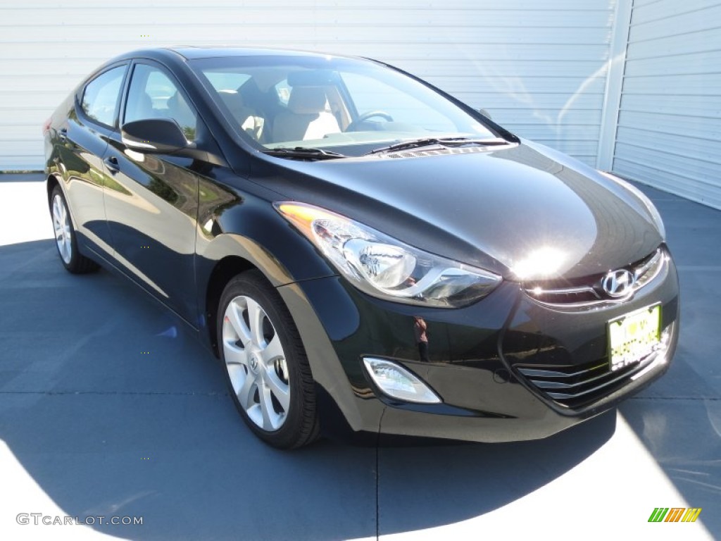 2013 Elantra Limited - Midnight Black / Beige photo #1