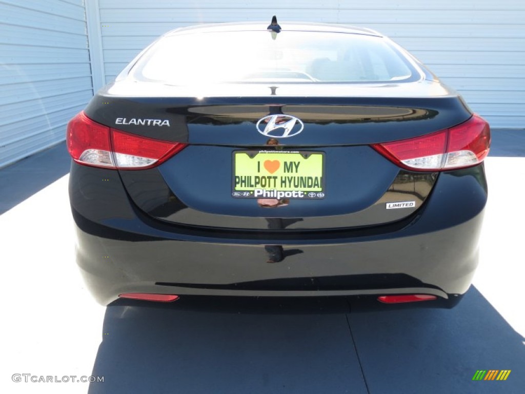 2013 Elantra Limited - Midnight Black / Beige photo #4
