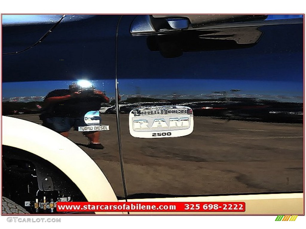 2012 Ram 2500 HD Laramie Longhorn Mega Cab 4x4 - Black / Light Pebble Beige/Bark Brown photo #2