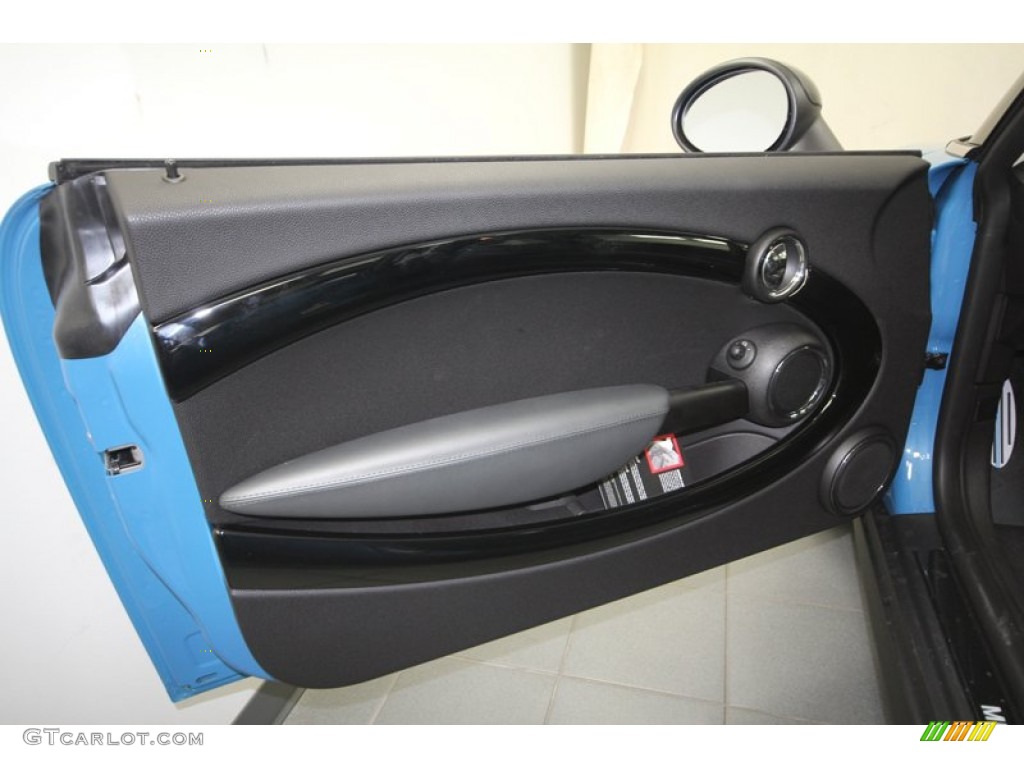 2013 Mini Cooper S Hardtop Bayswater Punch Rocklike Anthracite Leather Door Panel Photo #72525609