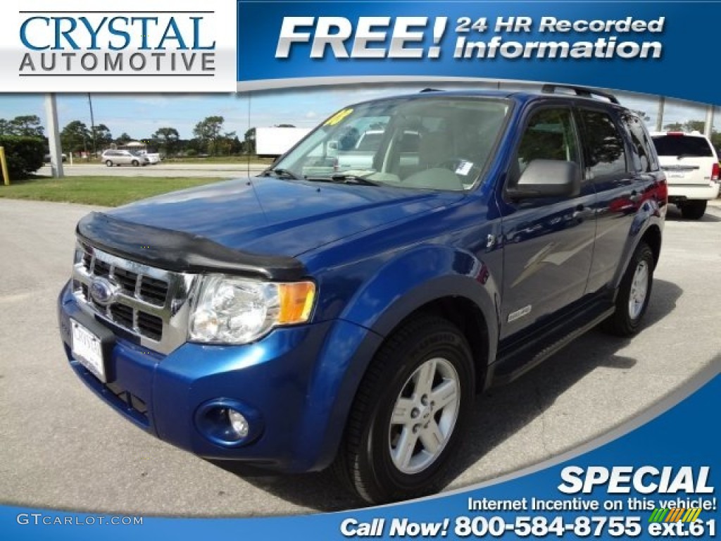 2008 Escape Hybrid - Vista Blue Metallic / Stone photo #1