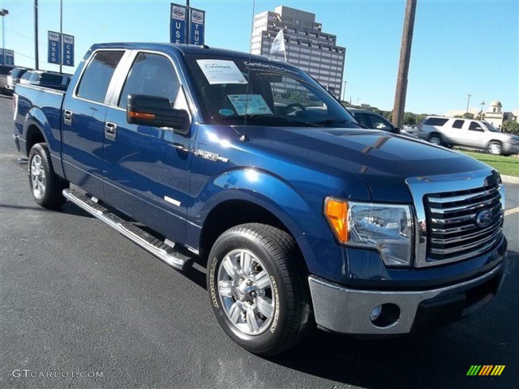 2011 F150 XLT SuperCrew - Dark Blue Pearl Metallic / Steel Gray photo #1