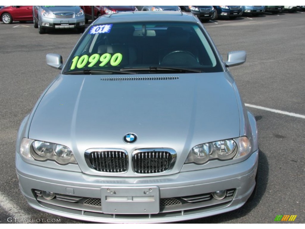 2001 3 Series 330i Coupe - Titanium Silver Metallic / Black photo #2