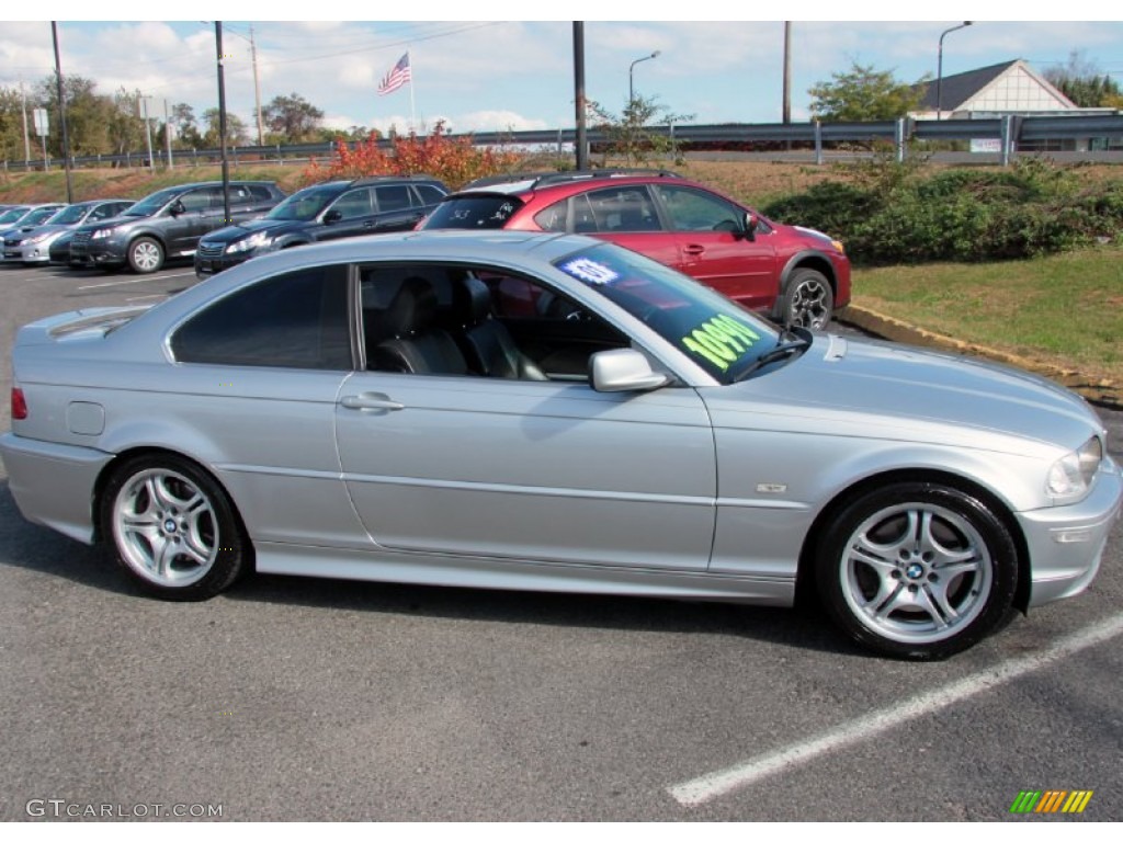 2001 3 Series 330i Coupe - Titanium Silver Metallic / Black photo #4