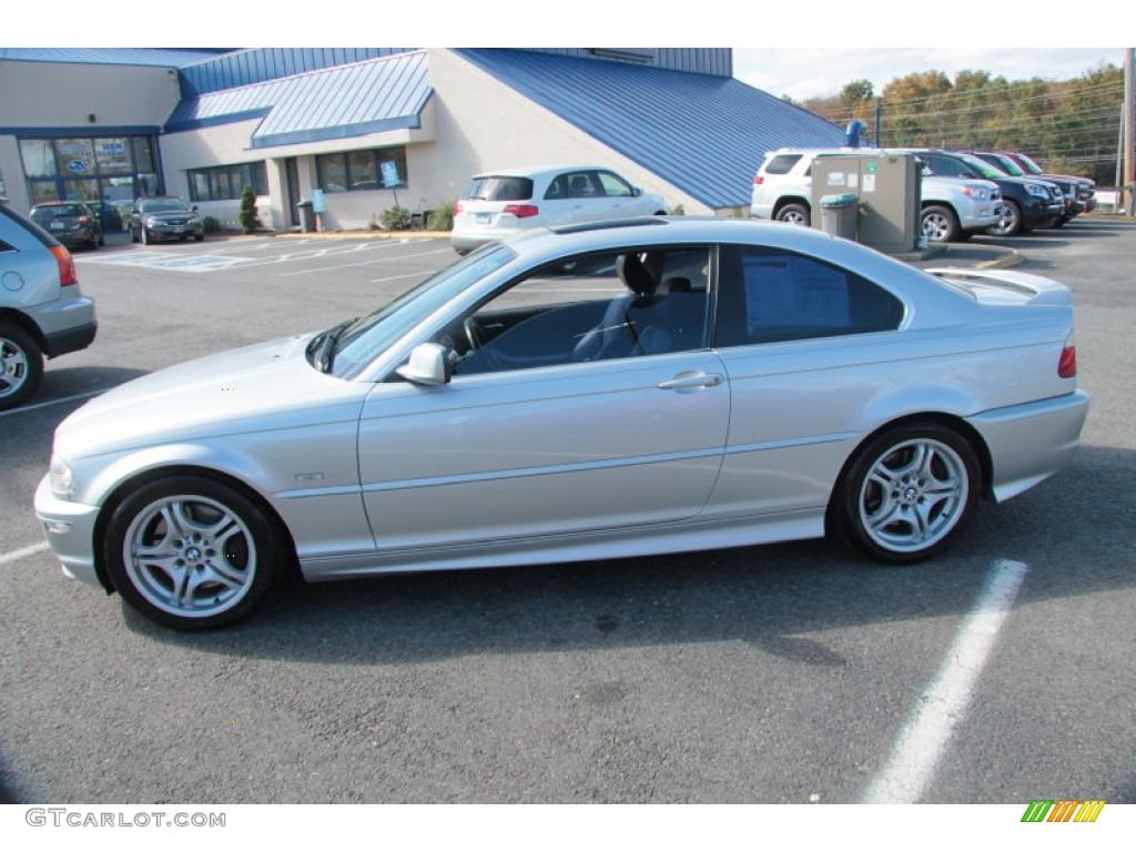 2001 3 Series 330i Coupe - Titanium Silver Metallic / Black photo #11