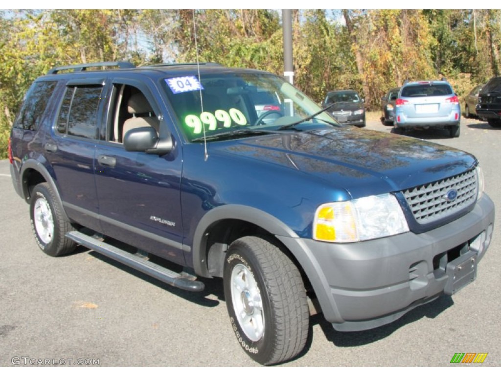 2004 Explorer XLS 4x4 - Dark Blue Pearl Metallic / Medium Parchment photo #3