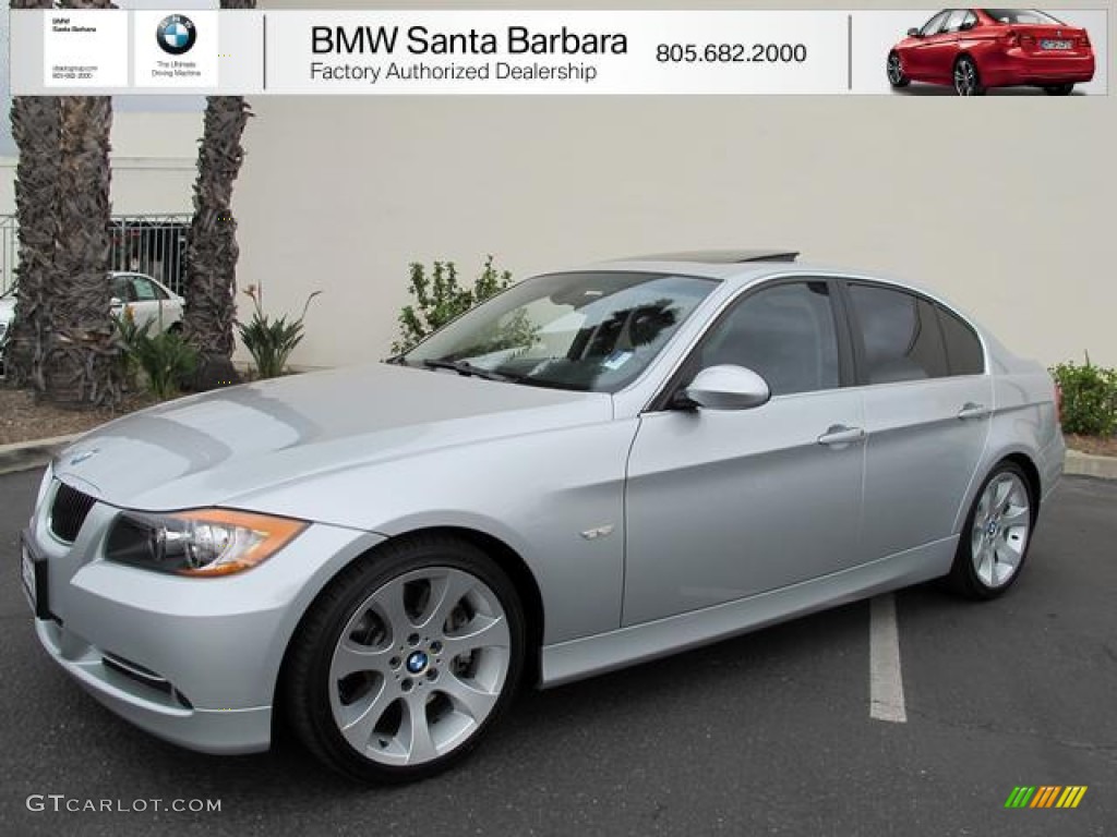 2007 3 Series 335i Sedan - Titanium Silver Metallic / Grey photo #1