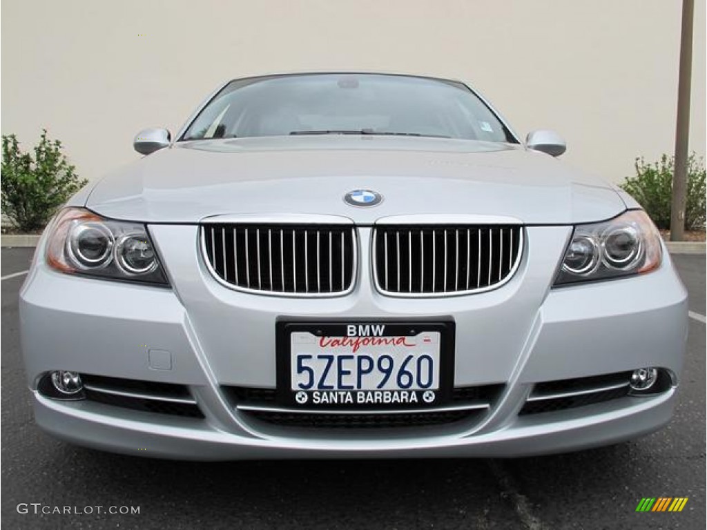 2007 3 Series 335i Sedan - Titanium Silver Metallic / Grey photo #2