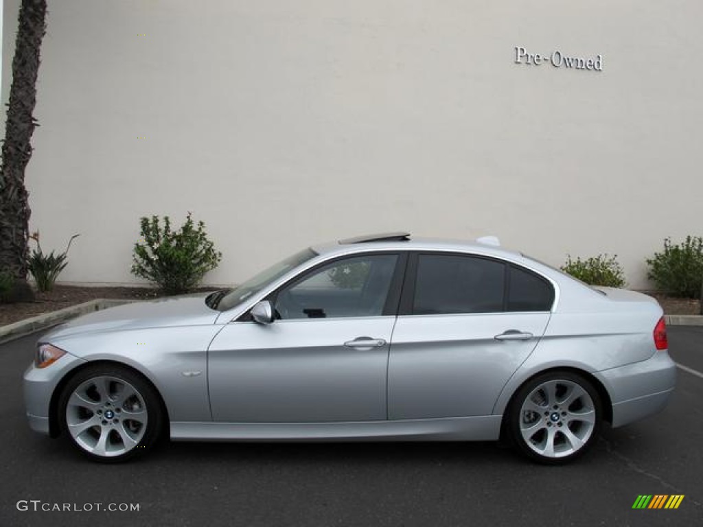 2007 3 Series 335i Sedan - Titanium Silver Metallic / Grey photo #3