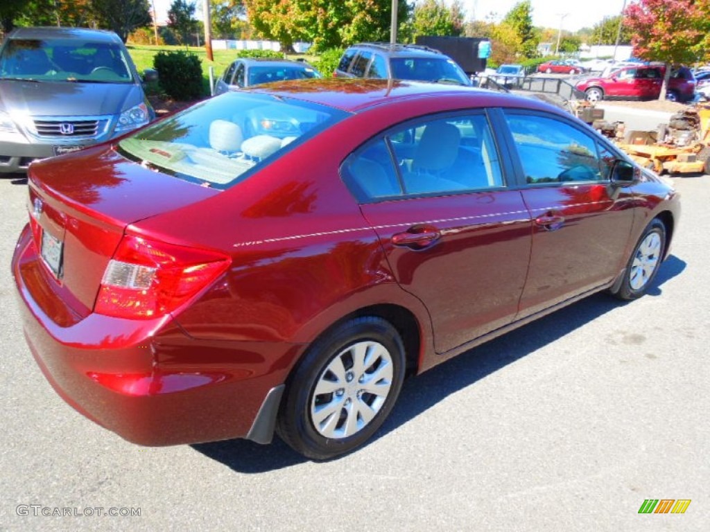 2012 Civic LX Sedan - Crimson Pearl / Gray photo #5