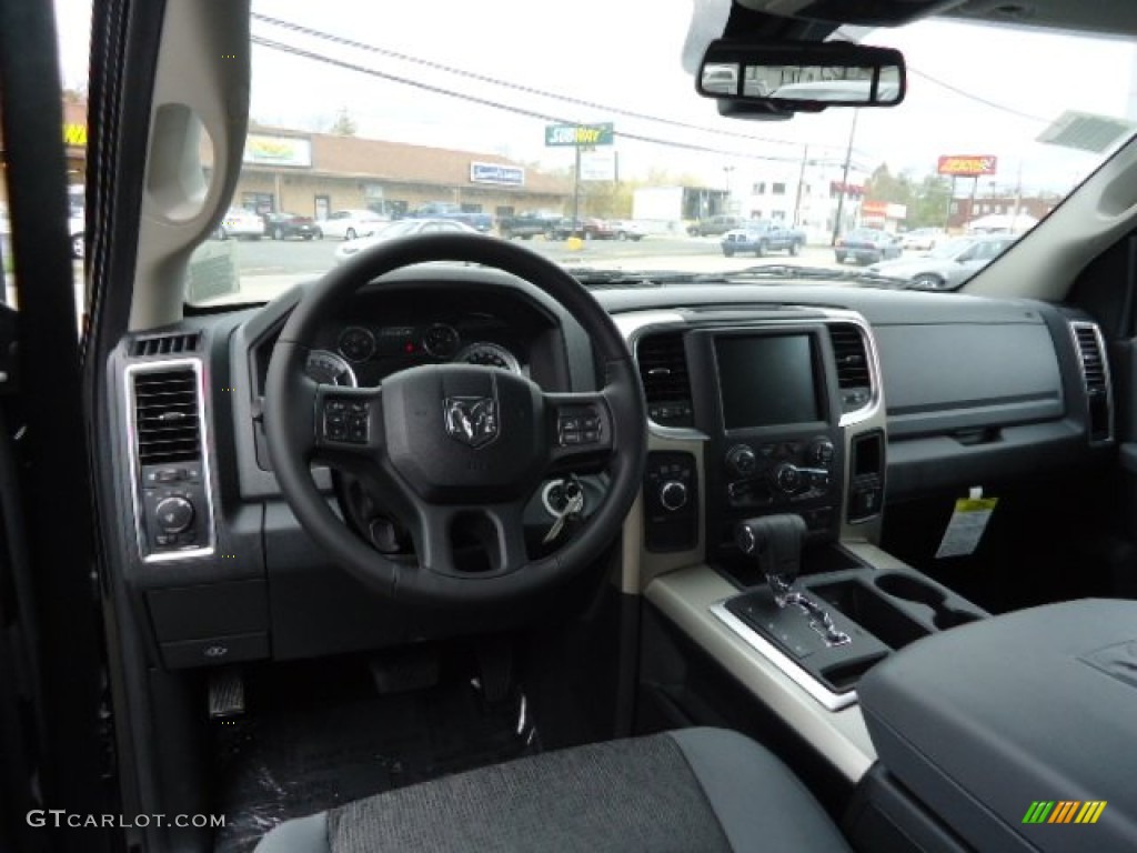 Black/Diesel Gray Interior 2013 Ram 1500 Big Horn Quad Cab 4x4 Photo #72535607