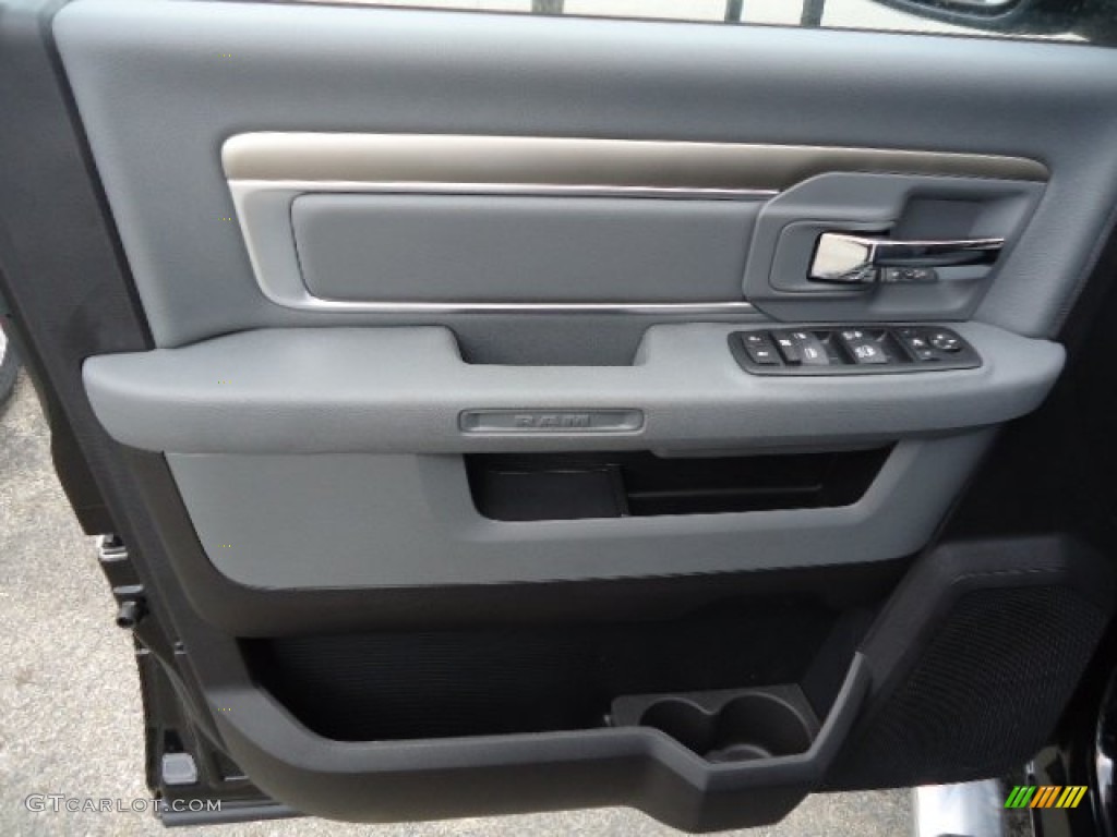 2013 Ram 1500 Big Horn Quad Cab 4x4 Black/Diesel Gray Door Panel Photo #72535638