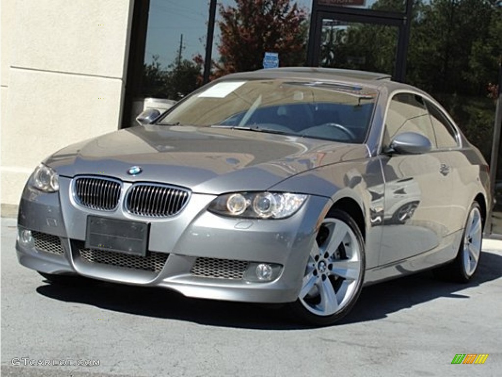 2008 3 Series 335xi Coupe - Space Grey Metallic / Black photo #1