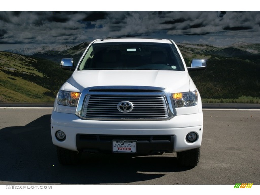 2013 Tundra Limited CrewMax 4x4 - Super White / Sand Beige photo #4