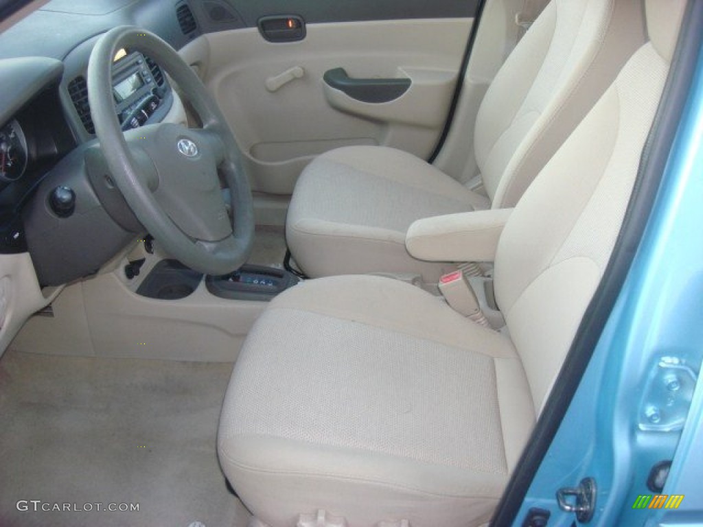 Beige Interior 2007 Hyundai Accent GLS Sedan Photo #72540849