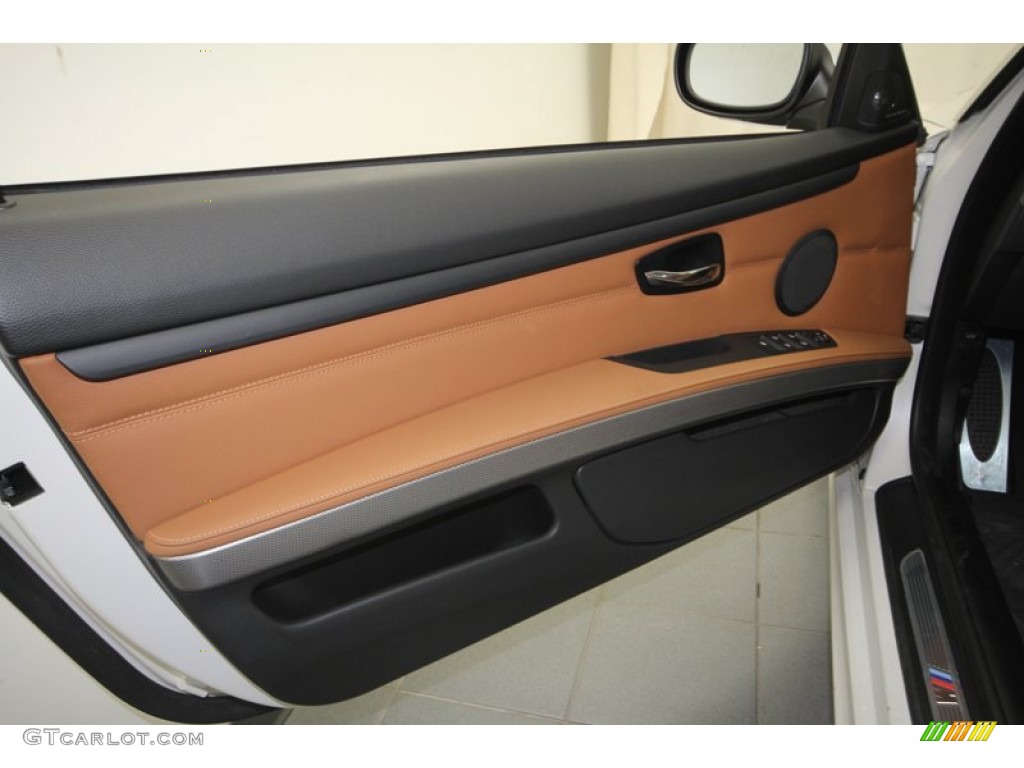 2011 BMW 3 Series 335i Convertible Saddle Brown Dakota Leather Door Panel Photo #72541869